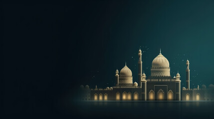 Fototapeta premium Eid Mubarak Greeting Card - General Artificial Intelligence