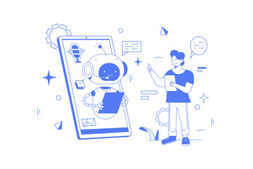 Vector illustrationSmartphone voice application abstract concept vector