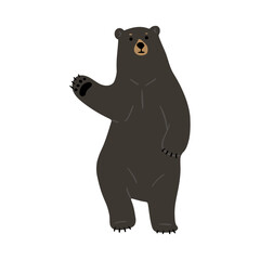 American Black Bear Single cute 6, vector illustration