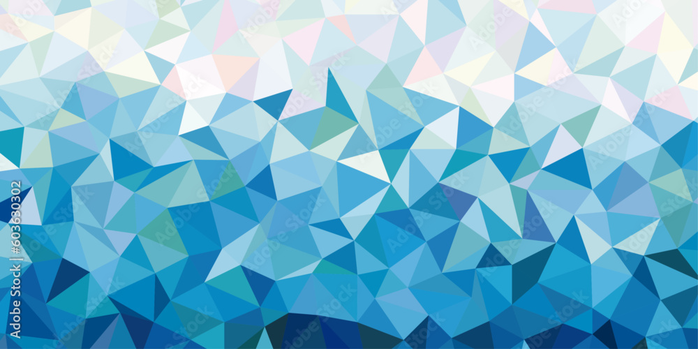 Wall mural blue low poly abstract background