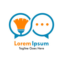 chat with broom design logo template illustration
