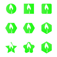 set of green arrows/Vector leaf illustration 8