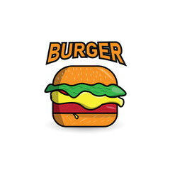 Burger illustration for t shirt , logo or sticker