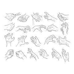Fototapeta premium hand clip art set