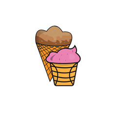 Set of colorful tasty ice cream illustration