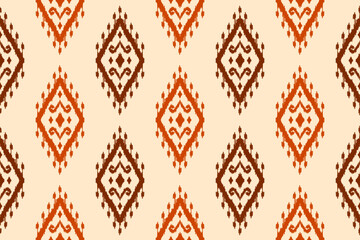 Abstract ethnic ikat background. Ethnic seamless pattern in tribal. Fabric Indian style. Design for wallpaper, illustration, fabric, clothing, carpet, textile, batik, embroidery.