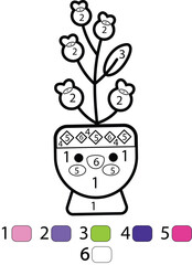 Flowers Color By Number Coloring Pages