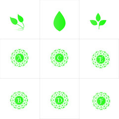 set of green eco icons