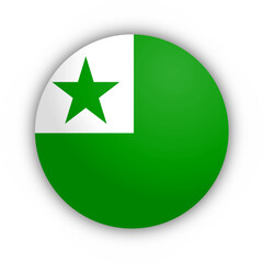 Flaga Esperanto Przycisk 3D. Esperanto Przycisk