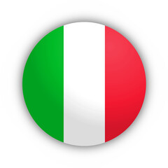 Flaga Włoch Przycisk 3D - obrazy, fototapety, plakaty