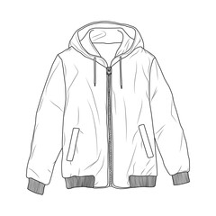 Parka, jacket sketch illustration on white background © mayrum