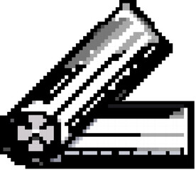 house ruler builder game pixel art retro vector. bit house ruler builder. old vintage illustration