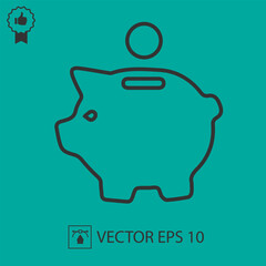 Piggy bank vector icon eps 10.