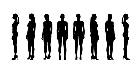 set silhouettes model girls