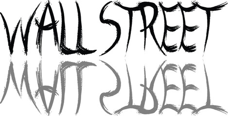 Wall Street finacial districtNew York text sign illustration on White background