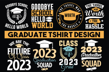 Graduation t-shirt design bundle, Graduation new t-shirts, Graduation funny t-shirt vector design, bundle t-shirt design