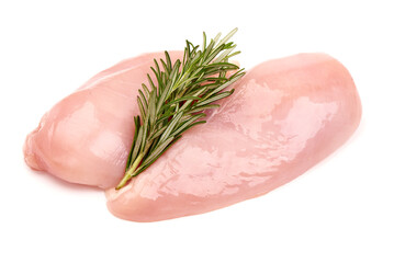 Chicken breast, isolated on white background.