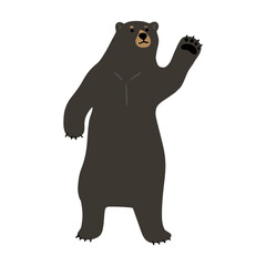 American Black Bear Single cute 8, vector illustration