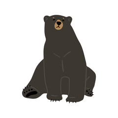 American Black Bear Single cute 9, vector illustration