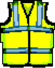 uniform safe vest game pixel art retro vector. bit uniform safe vest. old vintage illustration
