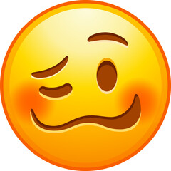 Top quality emoticon. Confounded emoji. Confused emoticon with jagged mouth. Yellow face emoji. Popular element. Detailed emoji icon from the Telegram app.