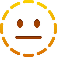 Top quality emoticon. Dotted line expressionless Smiley Emoticon Face line icon. Yellow face emoji. Popular element. Detailed emoji icon from the Telegram app.