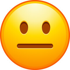 Top quality emoticon. Expressionless emoji. Straight face, emoticon with neutral line eyes and mouth. Yellow face emoji. Popular element. Detailed emoji icon from the Telegram app.