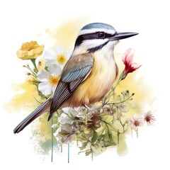 yellow wagtail on a branch