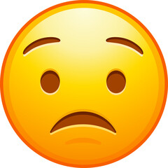 Top quality emoticon. Persevering emoji. Helpless face with scrunched eyes. Yellow face emoji. Popular element. Detailed emoji icon from the Telegram app.