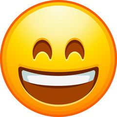 Beaming emoji with smiling eyes. Grinning emoticon with radiant smile. Detailed emoji icon from the Telegram app.
