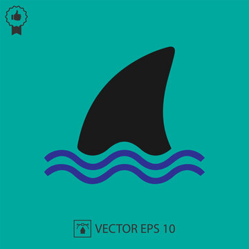 Shark fin vector icon eps 10.
