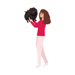 Boyfriend Holding his Dog and Girlfriend Holding her Cat. Married couple adopting domestic animals as companion