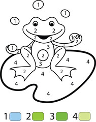 Frog Color By Number Coloring Pages