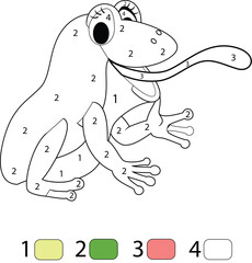 Frog Color By Number Coloring Pages