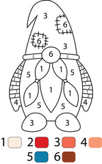 Gnome Color By Number Pages