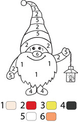 Gnome Color By Number Pages