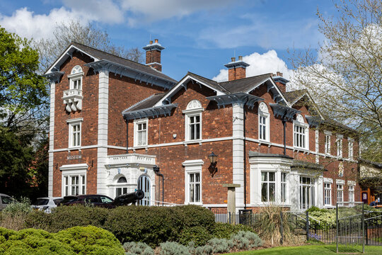 Newcastle-under-Lyme, Staffordshire-united kingdom April, 14, 2023 brampton museum and art gallery in its historic park setting, on a summers day, newcastle under lyme