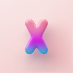3D Colorful Gradient letter X on a light background