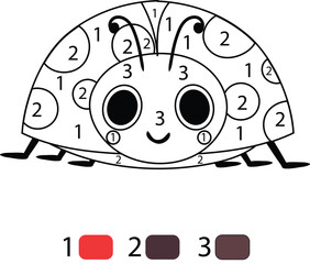 Ladybug Color By Number Pages