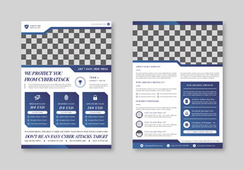 Cyber Security and Data Protection Vertical Flyer Design Templates