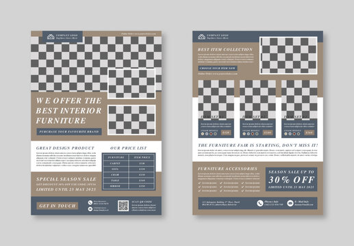 Minimalist Design Concept For Furniture Flyer Template