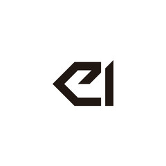 letter ci ei simple geometric line logo vector