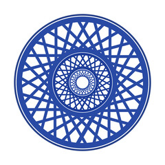 Porcelain plate with traditional blue on white design in Asian style. design pattern for background, plate, dish, bowl, lid, tray, salver, vector illustration art embroidery. car spoke wheel plate. 