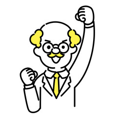 かわいい人物のイラストシリーズ _ 博士_シニア _ 応援