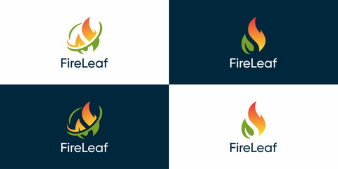 fire leaf logo designs, elements symbols vector eps 10.
