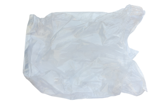 Clear plastic bag on an isolated background