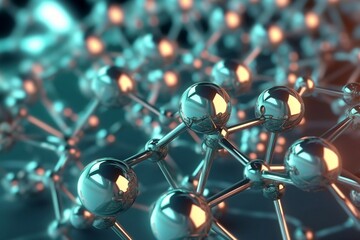 Abstract Digital Model of a Molecule: A Product of Technology Generative AI