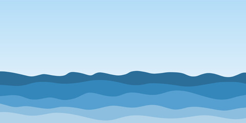 Blue sea waves vector pattern