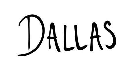 Dallas city name handwriting