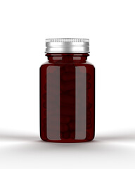 3D bottle Jar mockup for packaging on isolate white background